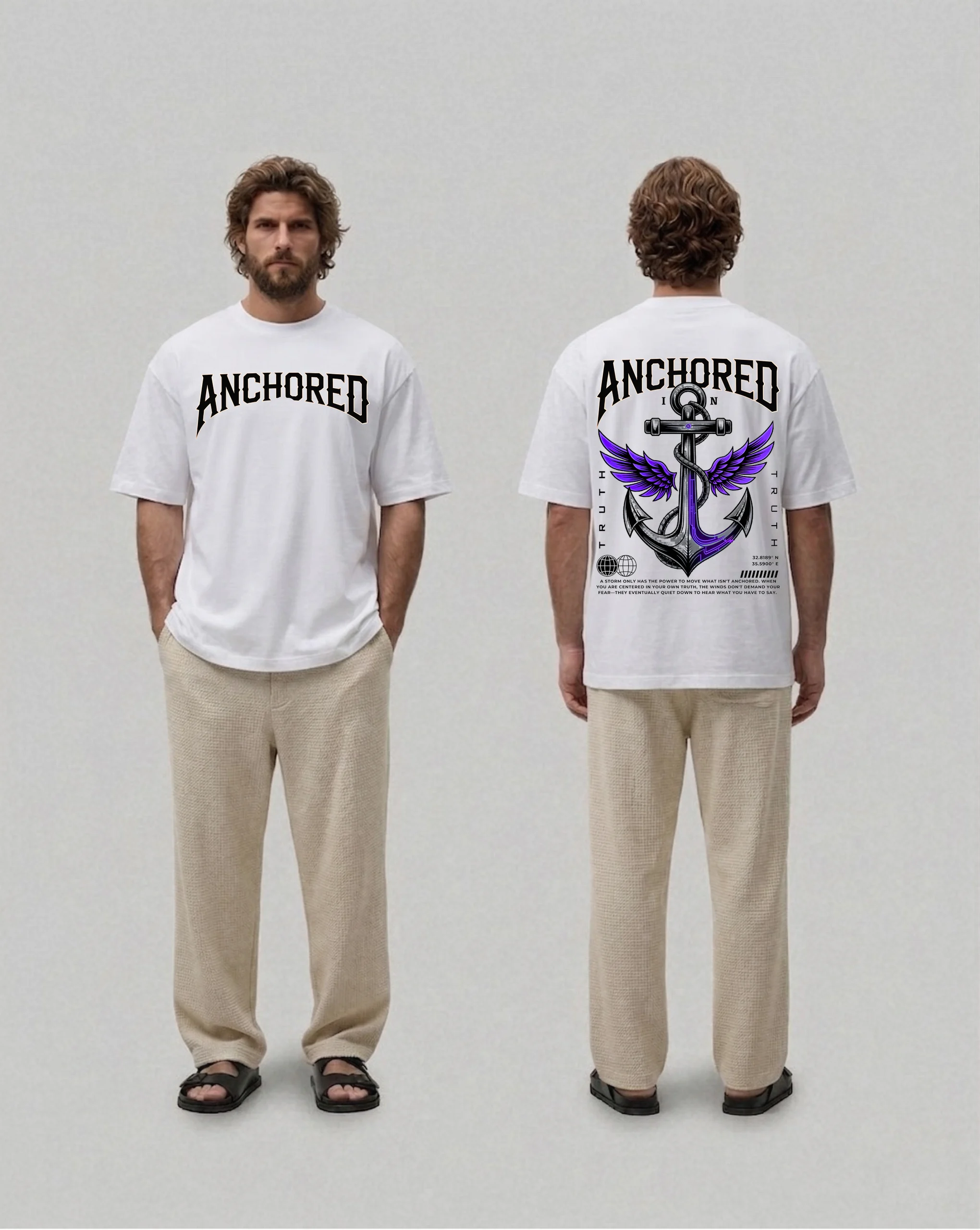 White Anchored in Truth T-Shirt