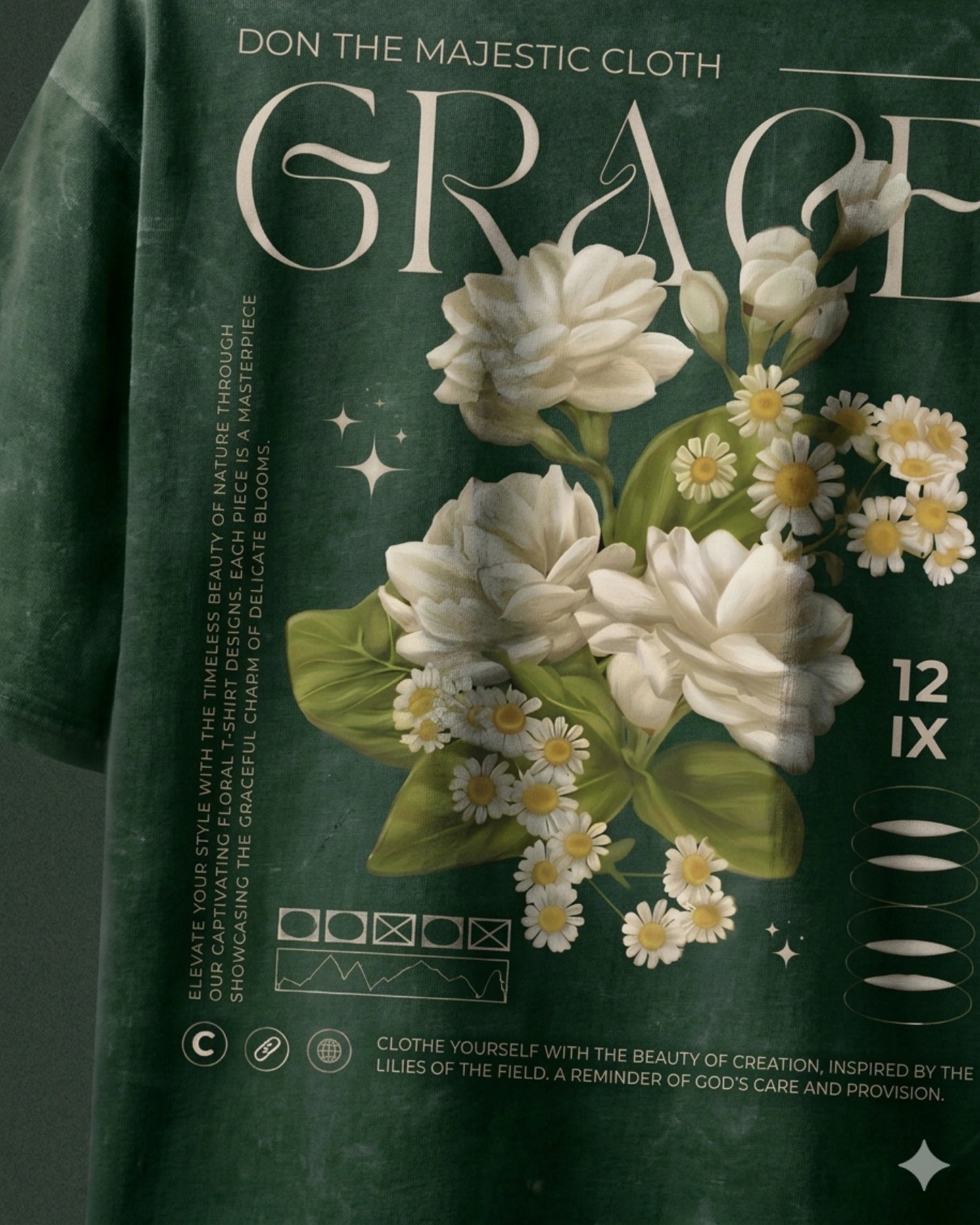 Bottle Green Majestic Grace T-Shirt